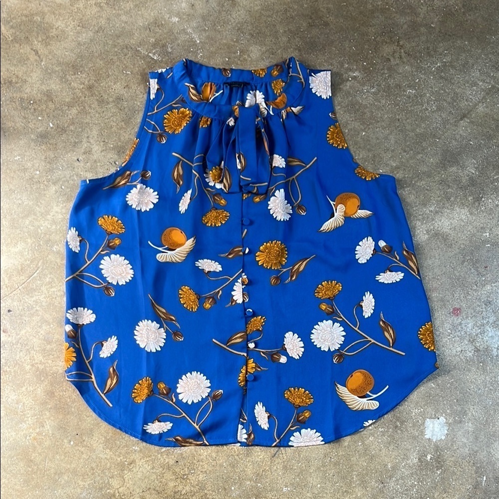 Ann Taylor Floral Blue Sleeveless Blouse
Size: XS
